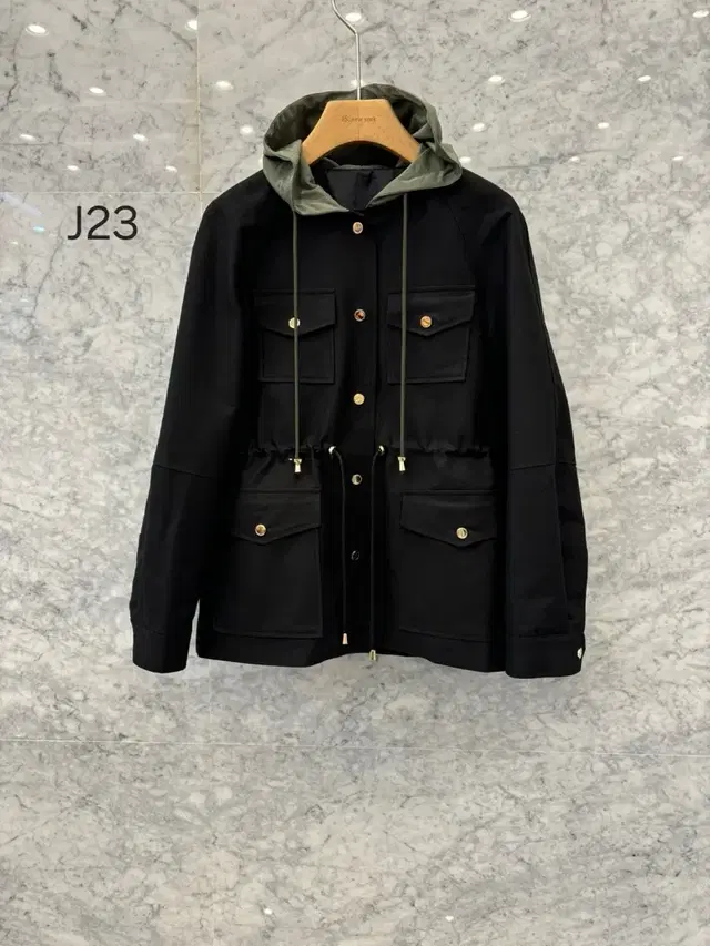 js뉴욕스타일신상 2024 f/w 배색 후드 허리스트링 자켓