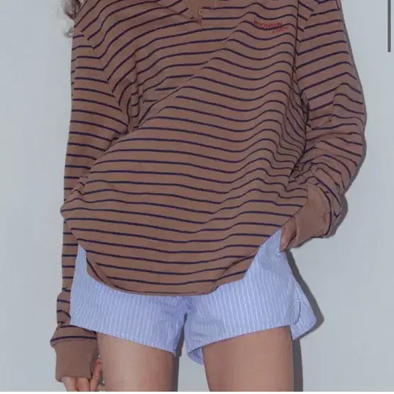 문선 Stripe PK Shirt 베이지 구함 M사이즈