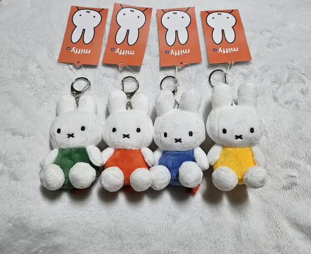 미피 miffy 그린 오렌지 블루 옐로우 키링인형