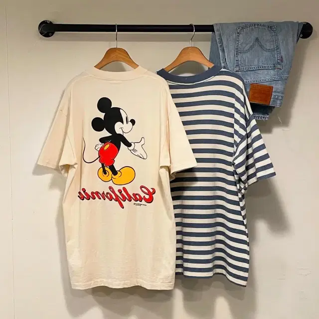 L) Made in USA/ 90s 디즈니 Mickey 티셔츠