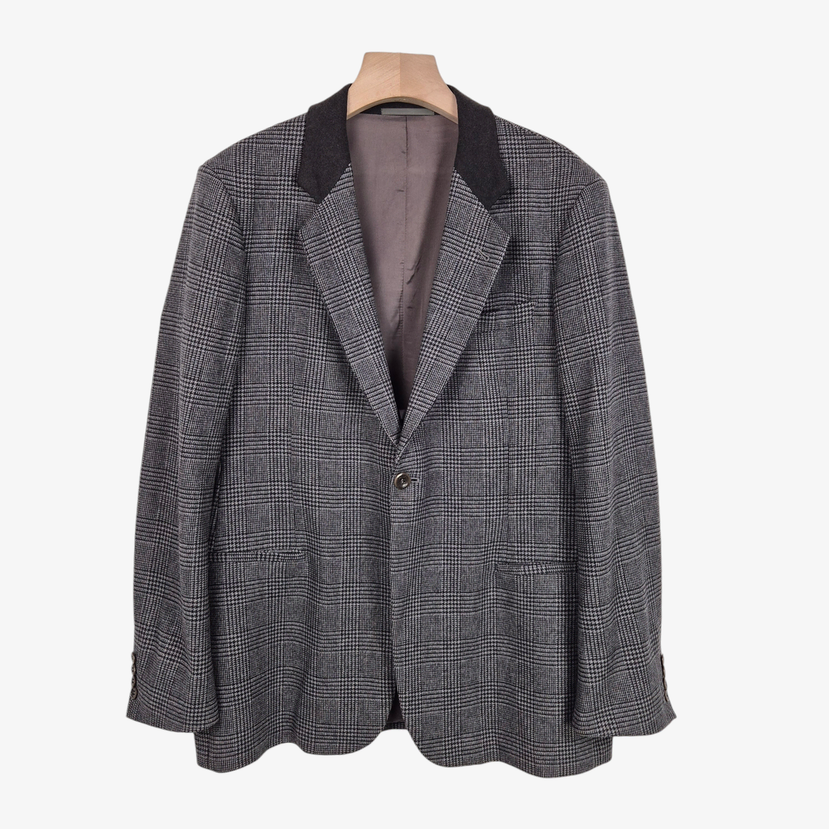 [110] Armani Collezioni Gray checked wool blazer