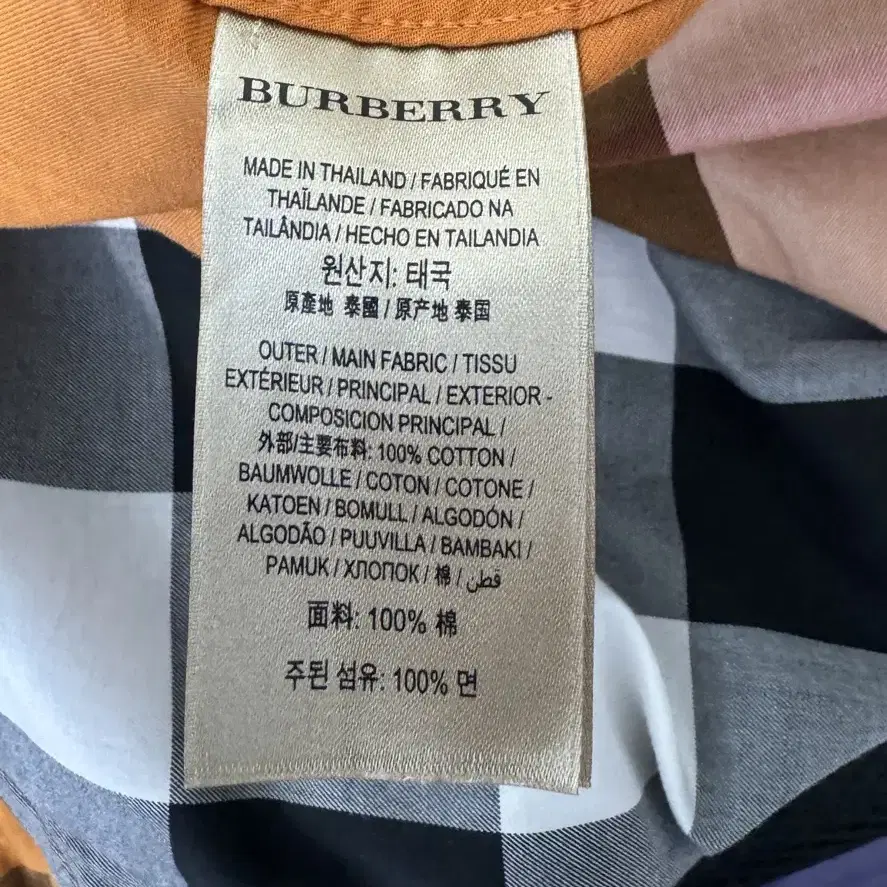 BURBERRY 버버리 노바체크 오렌지컬러 셔츠