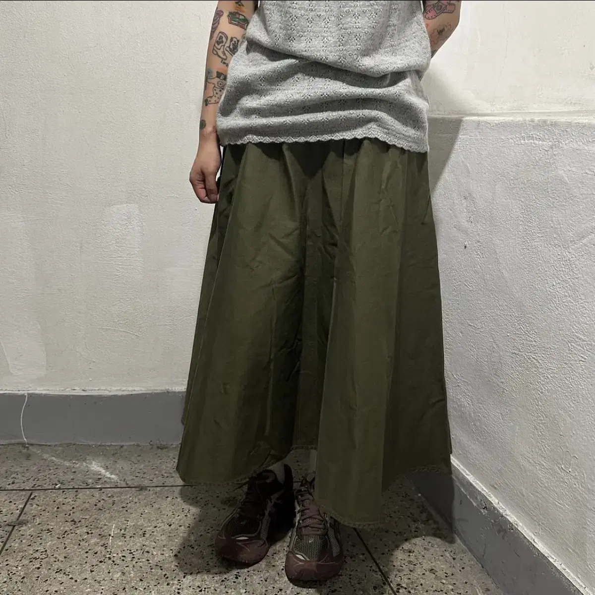 UNIQLO Khaki Long Skirt