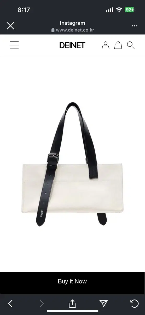 다이닛 DEINET CANVAS BELTED HANDLE TOTE BAG