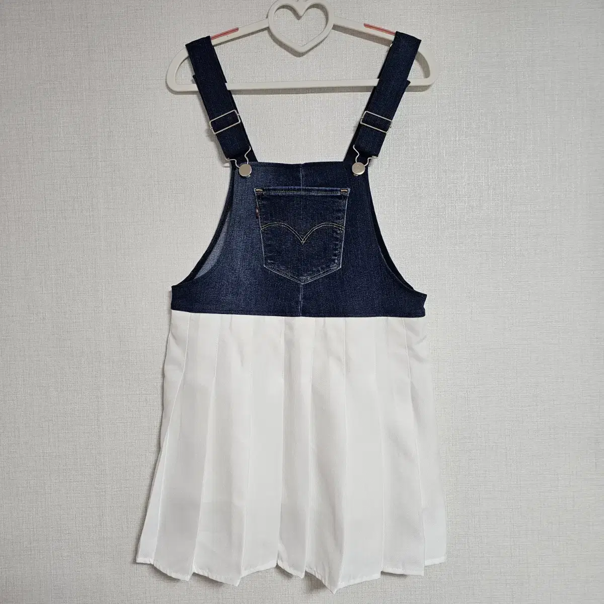 limited time sale/ foxvintage levi's denim pleated suspenders one piece