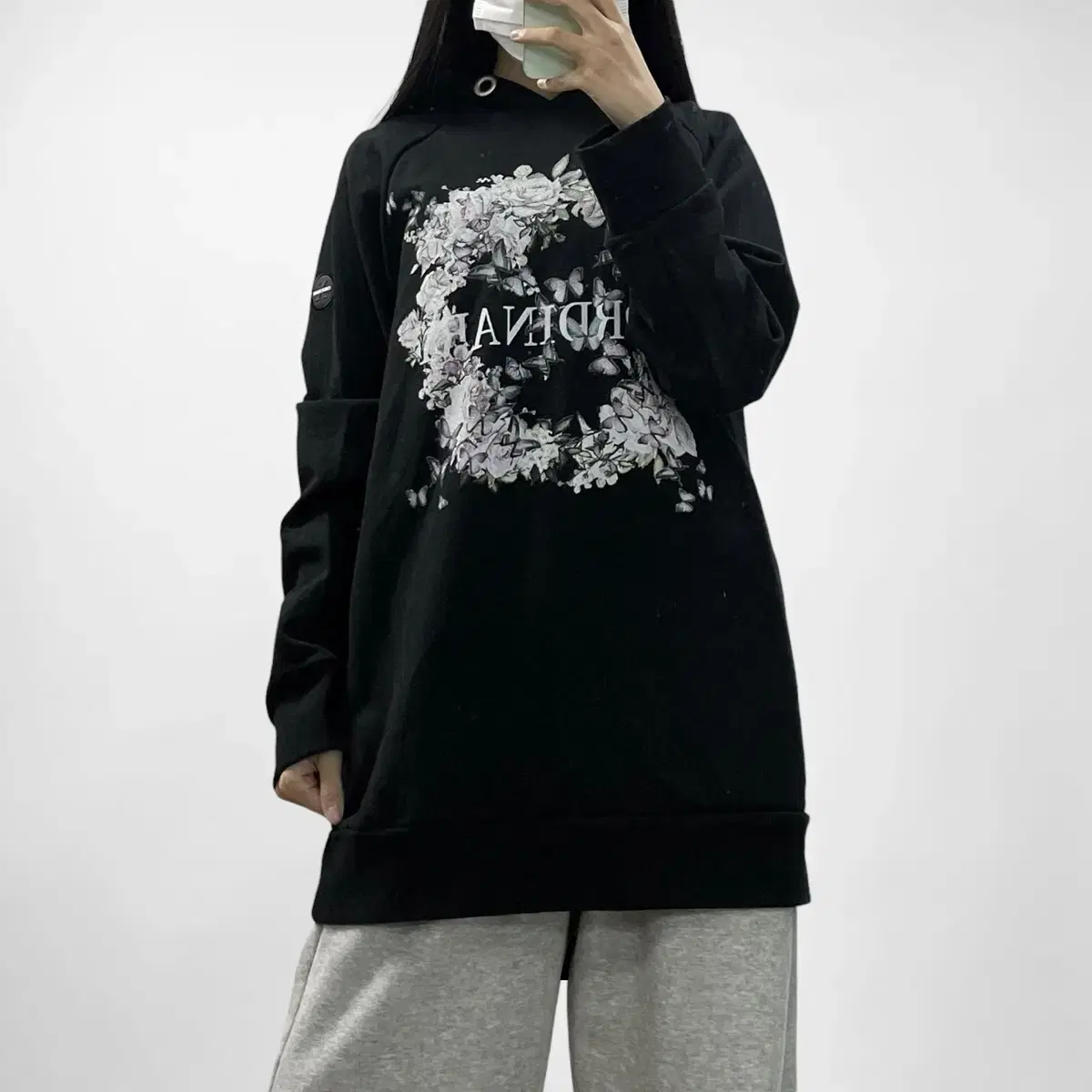 Exotic Flower Rose Hoodie Black