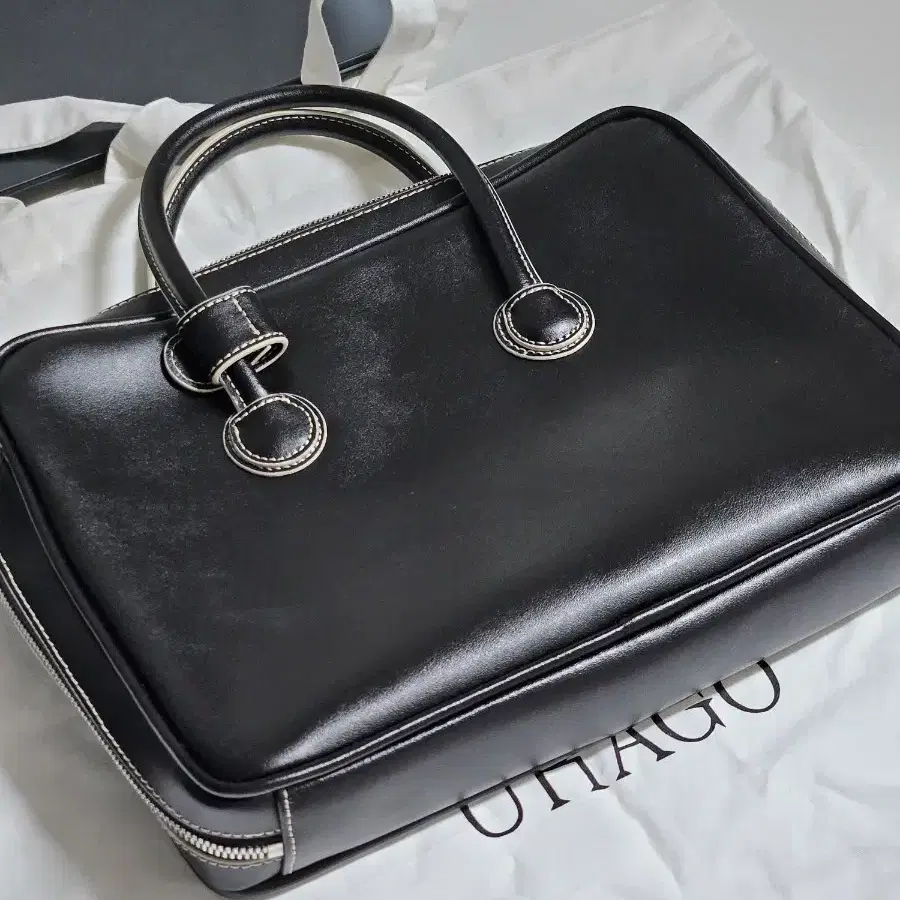 마지셔우드 파이핑 토트백 블랙 PIPING TOTE_black