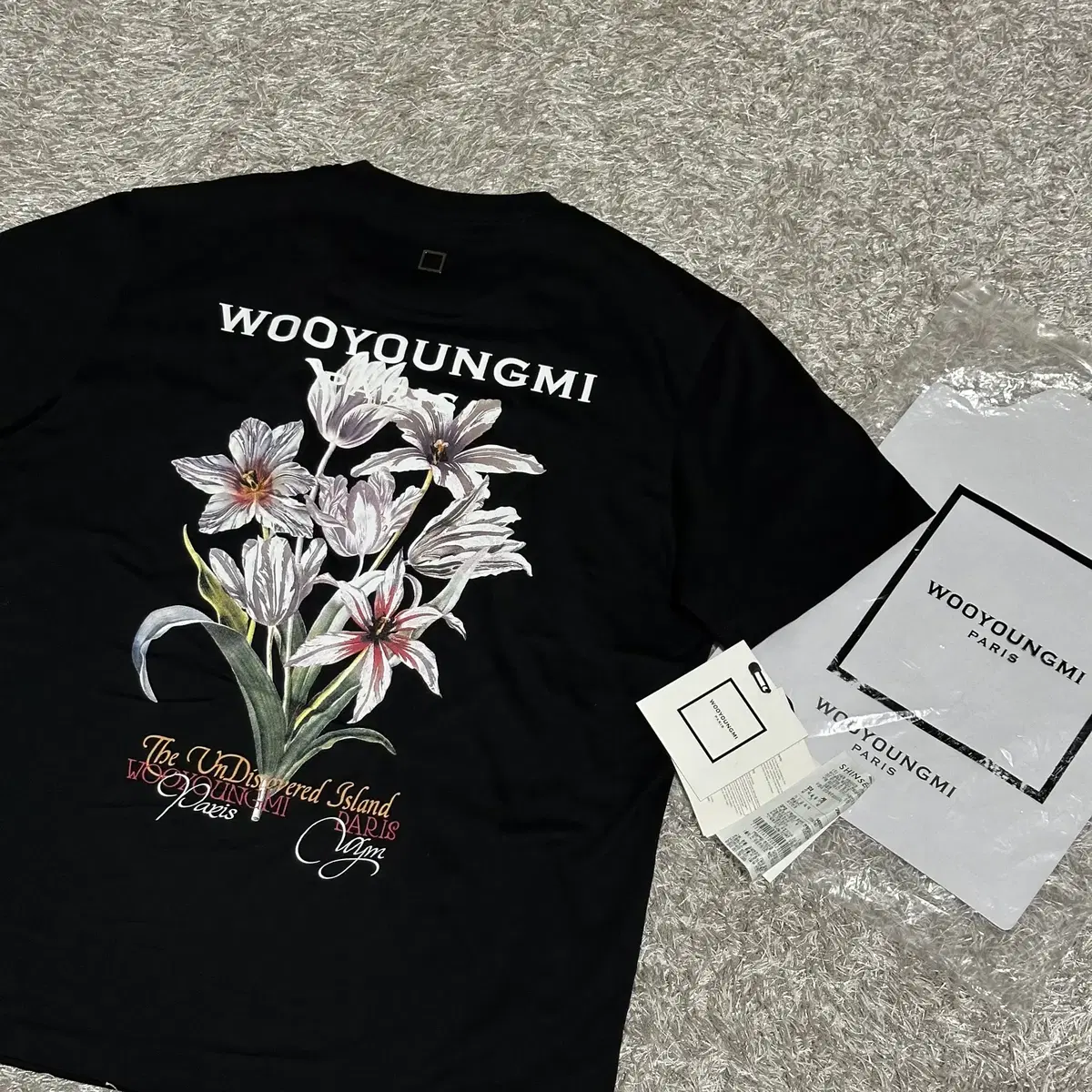 [rio] wooyoung mi flower back logo short sleeve