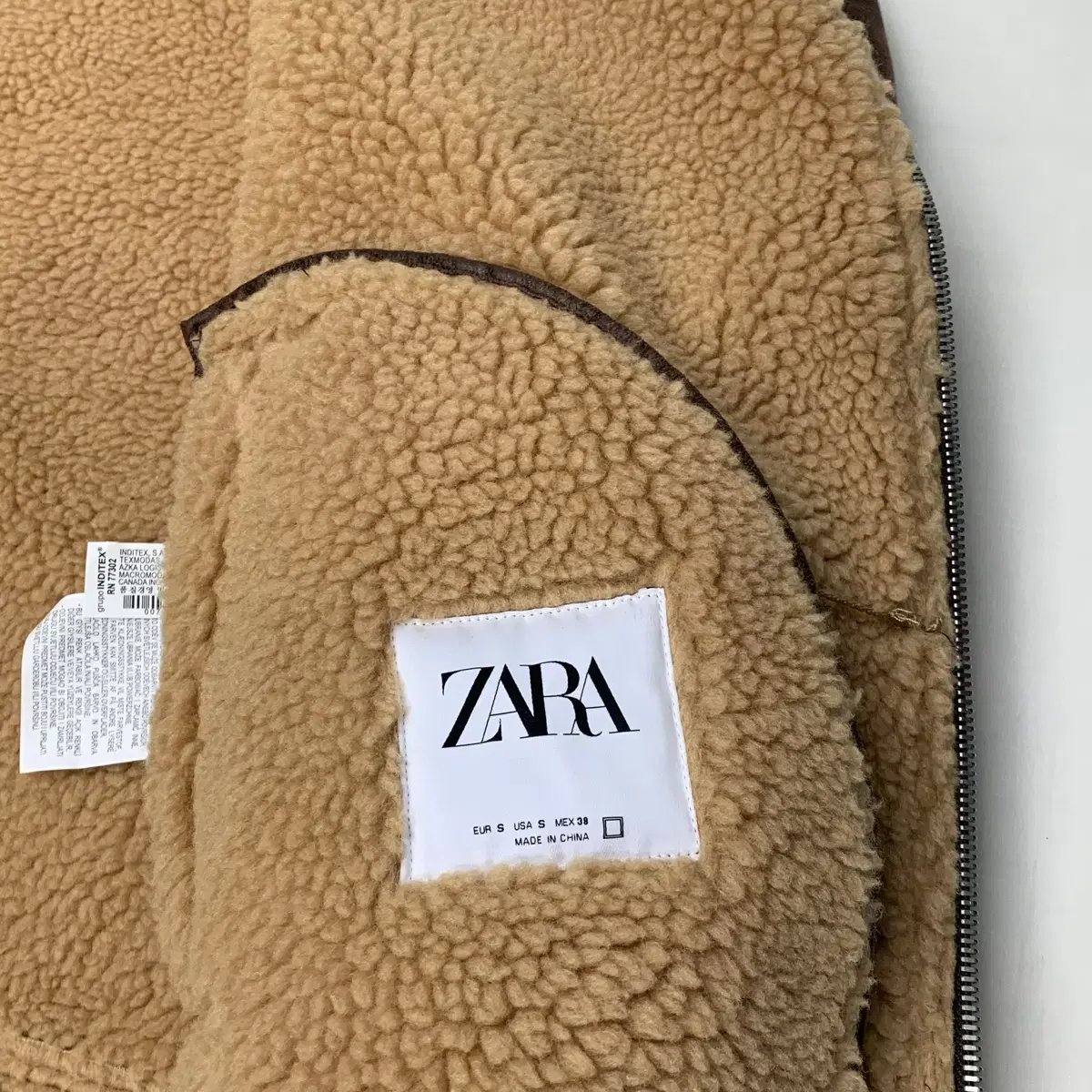 ZARA 자라 양털 무스탕 자켓 (S)