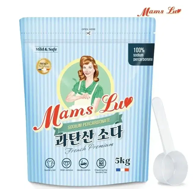 [무료배송] 맘스럽 과탄산소다 5KG + 스푼 1개