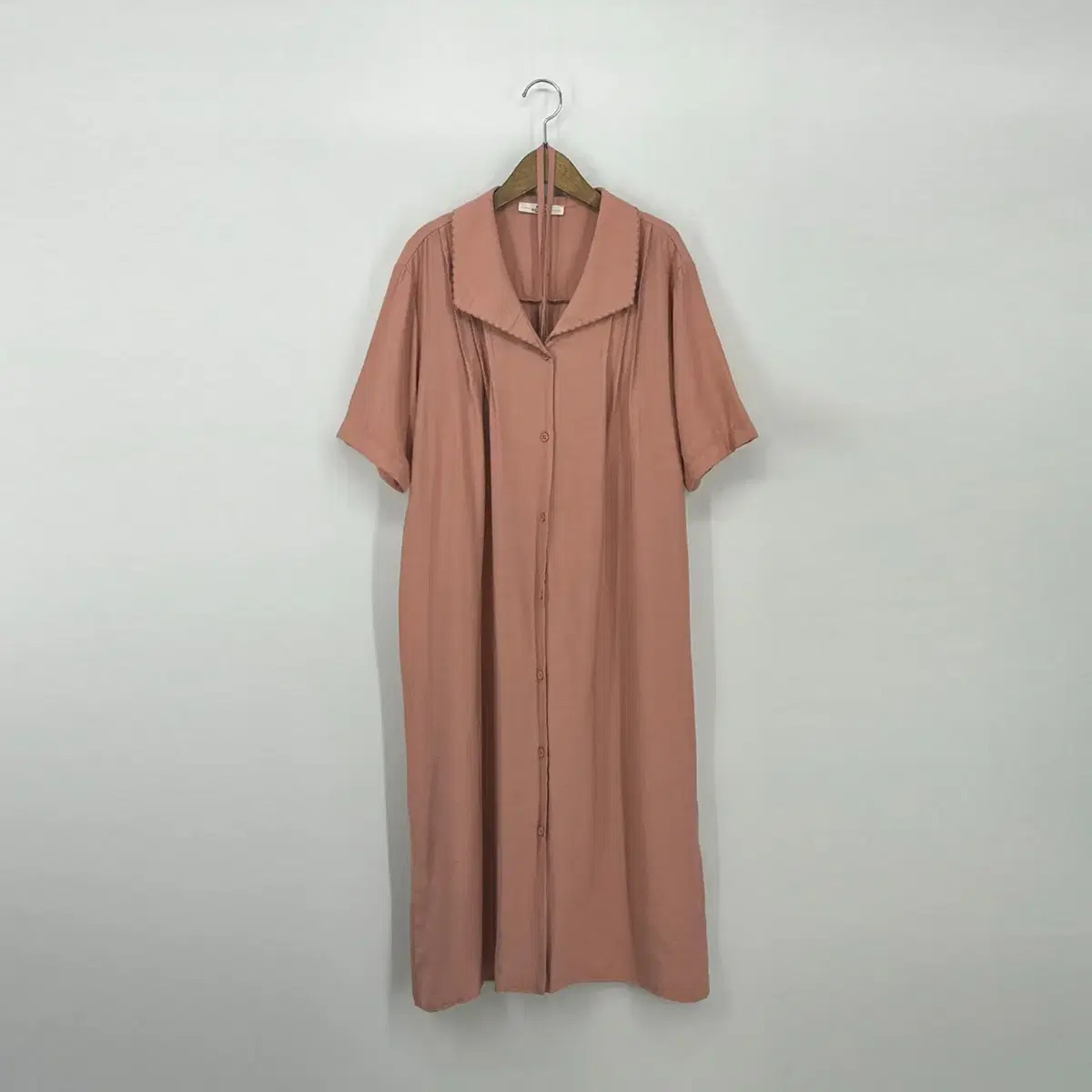 Short-sleeved shirt long- ONEPIECE (F size/PINK)