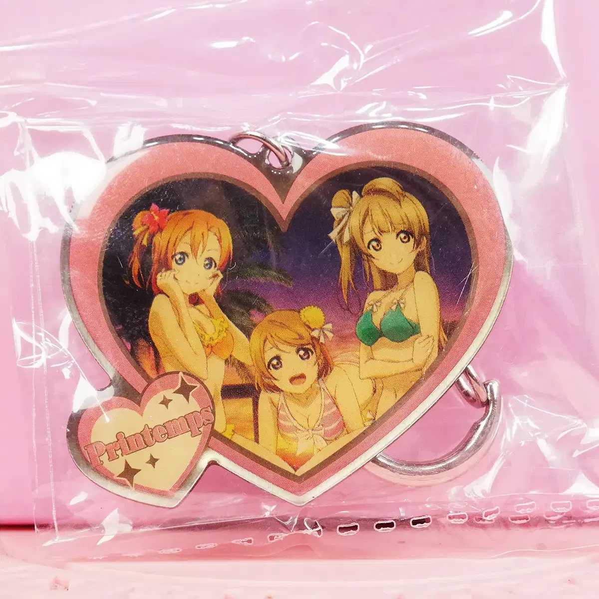 Unsealed Love Live Heart-shaped Metal Keychain Pringles Goods