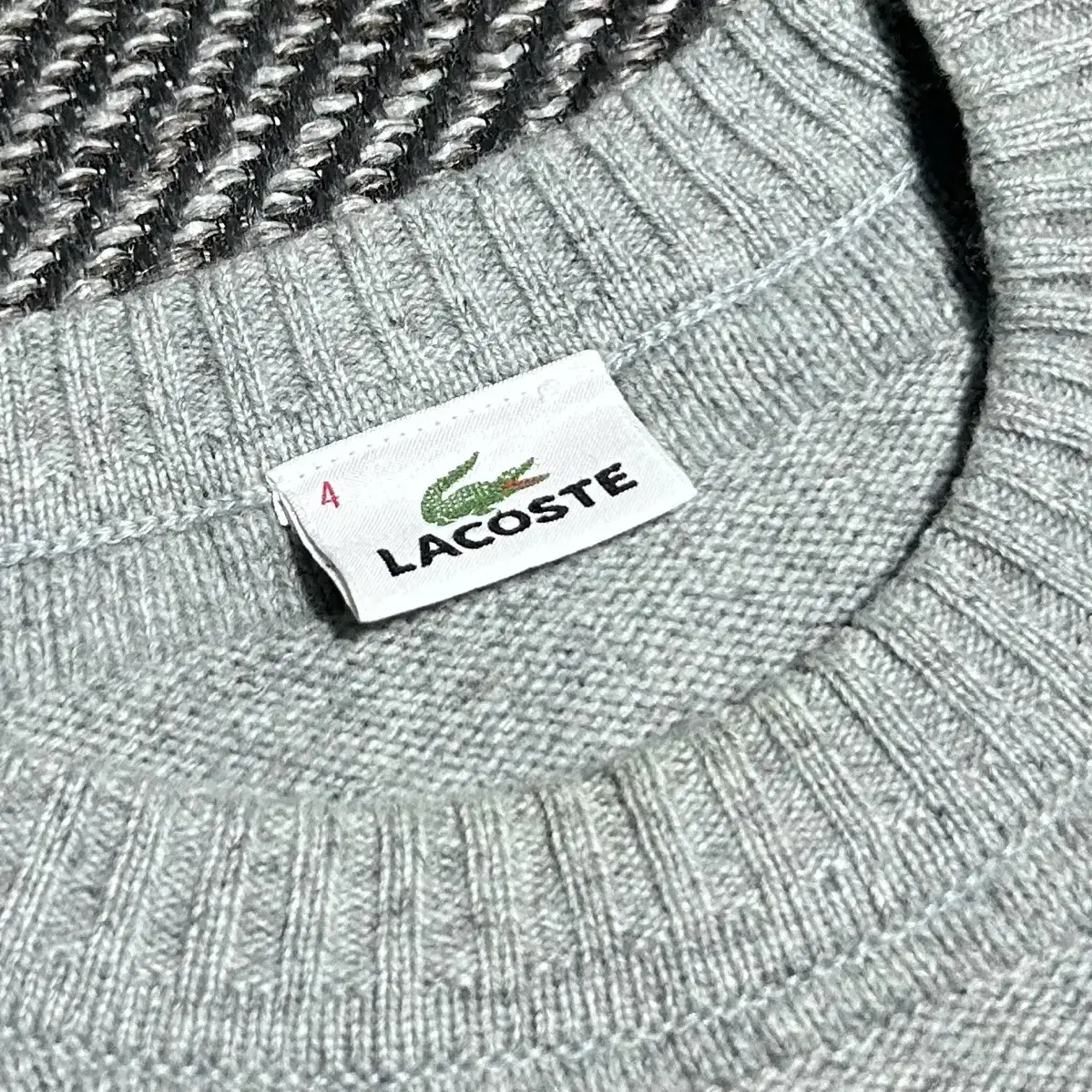 [ M ] Lacoste 라코스테 그레이 울 라운드 니트