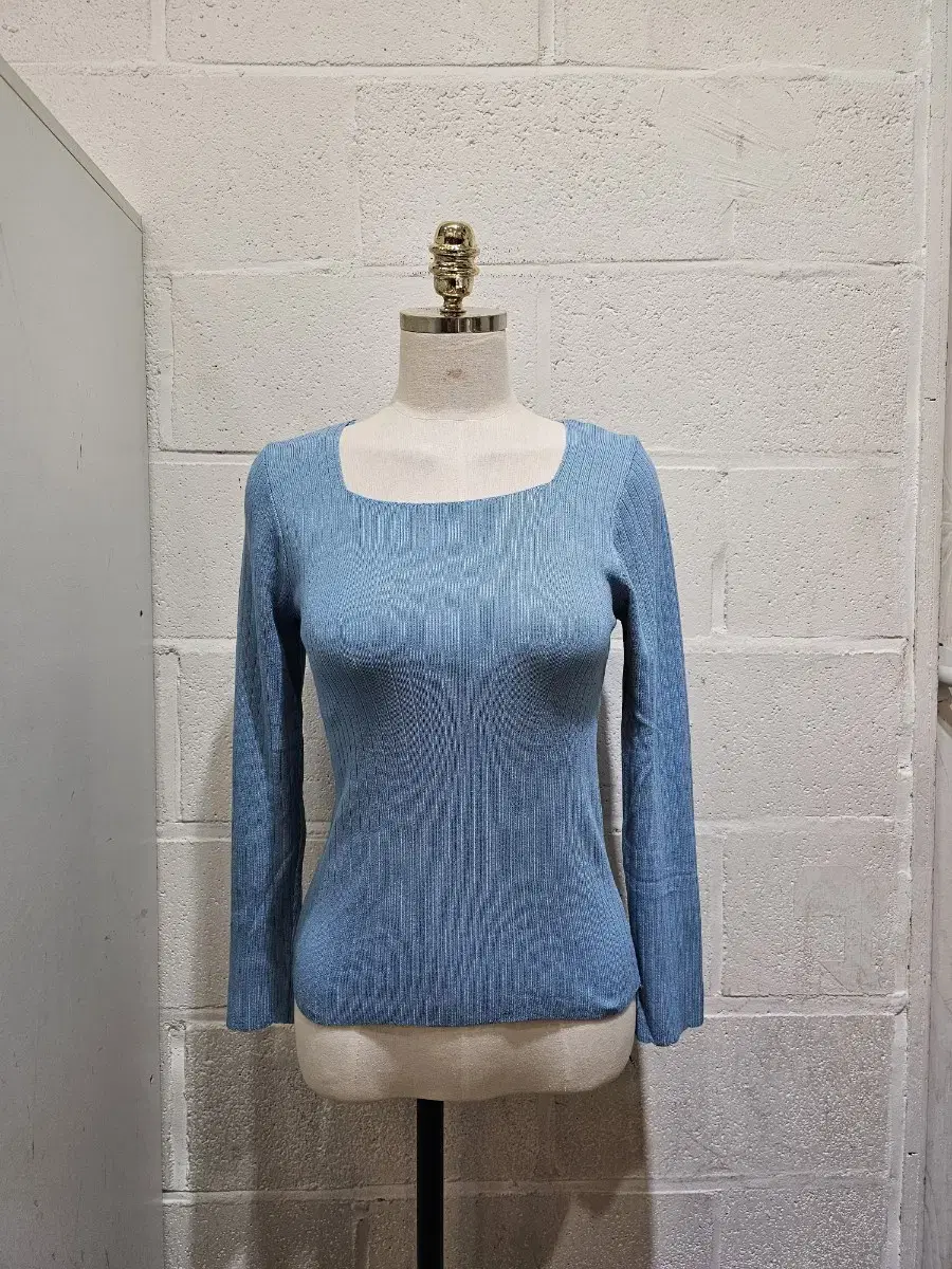 Chunky Knit Square Neck Long Sleeve- Indigo Bloo