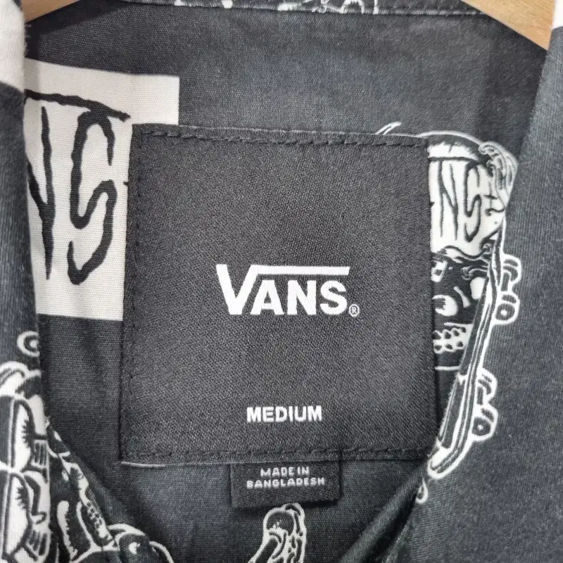 Z5512 VANS 블랙 빈티지 프린팅 셔츠 남방 남M