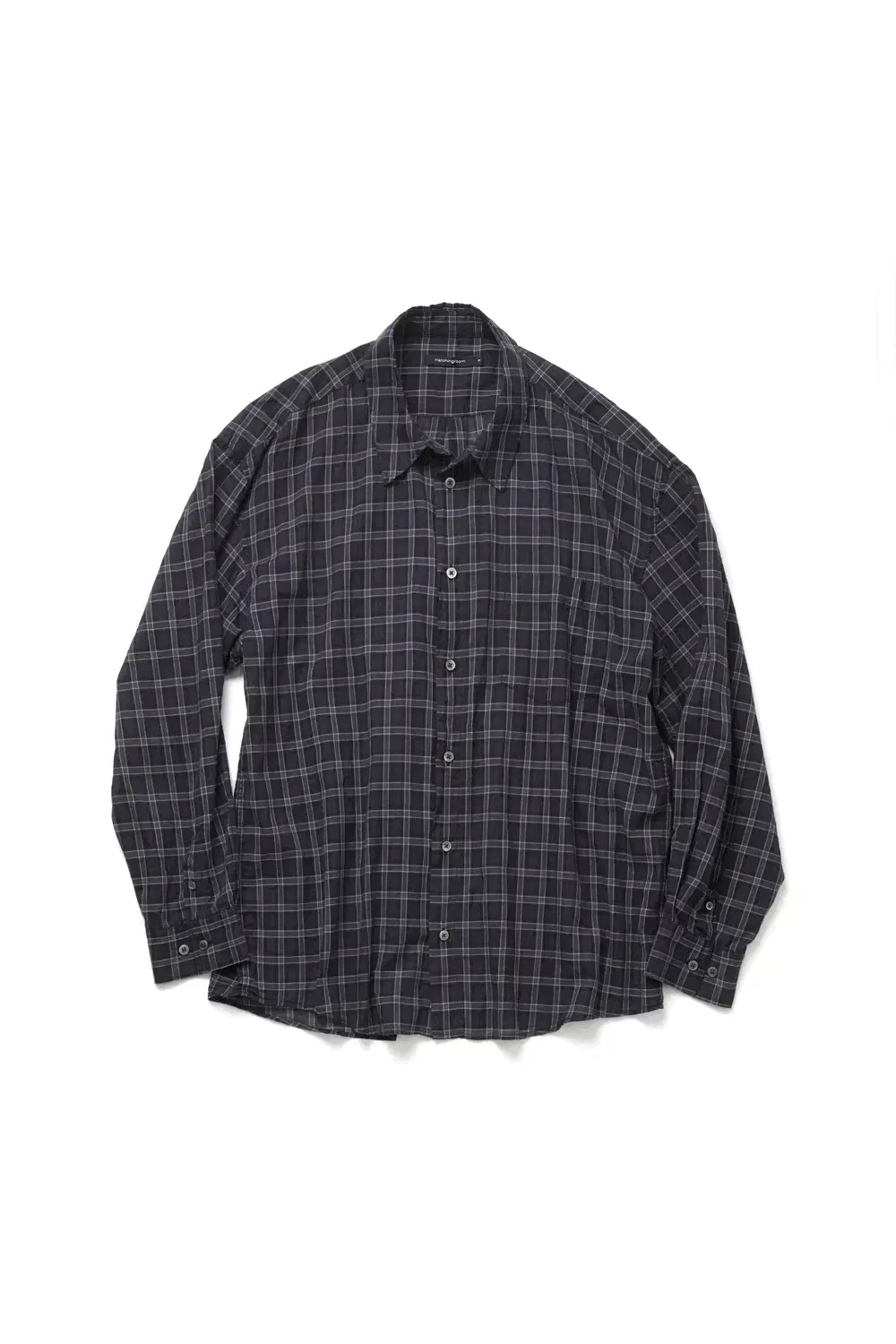 [4] Hatching Room Tartan Check Shirt Dark Navy