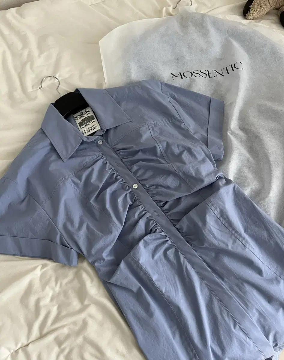 모센틱 front shirring shirts dress