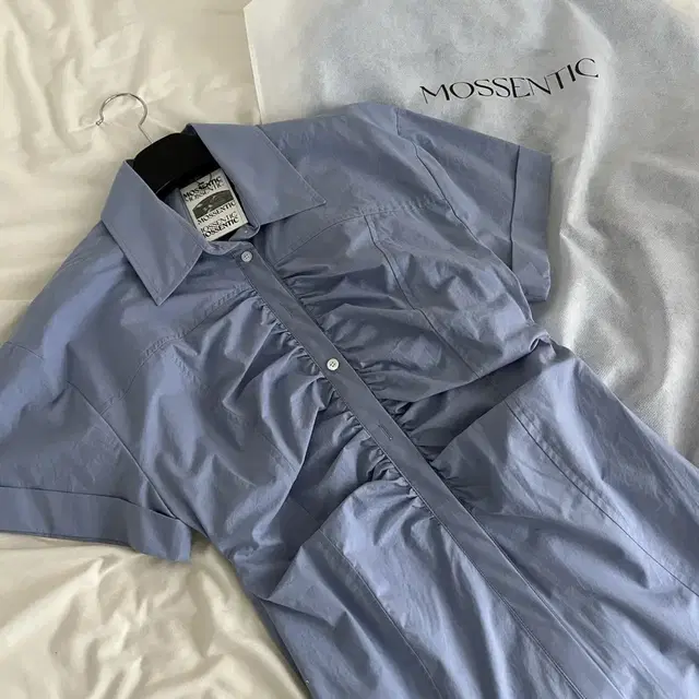 모센틱 front shirring shirts dress