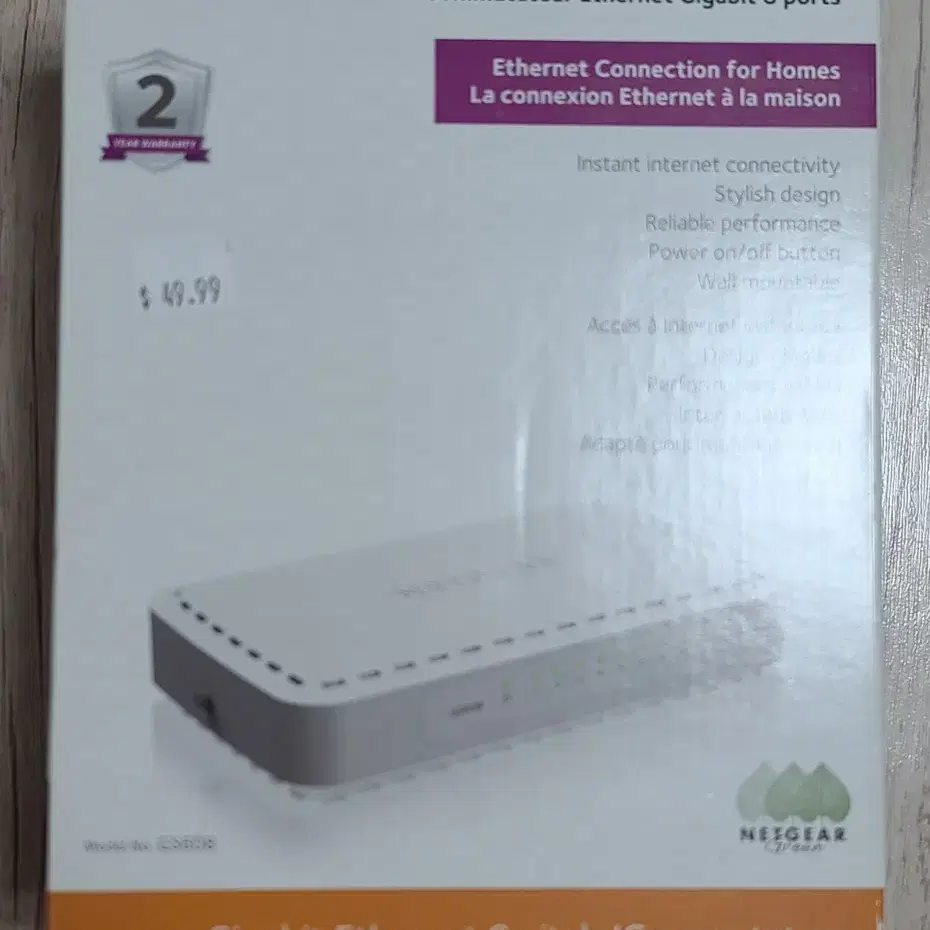 Netgear gs608 8포트 기가비트 이더넷 스위치 허브 새상품 팜