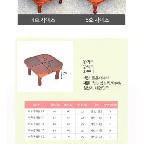 남원춘향공방 남원 접이식 밥상 교자상 원형상