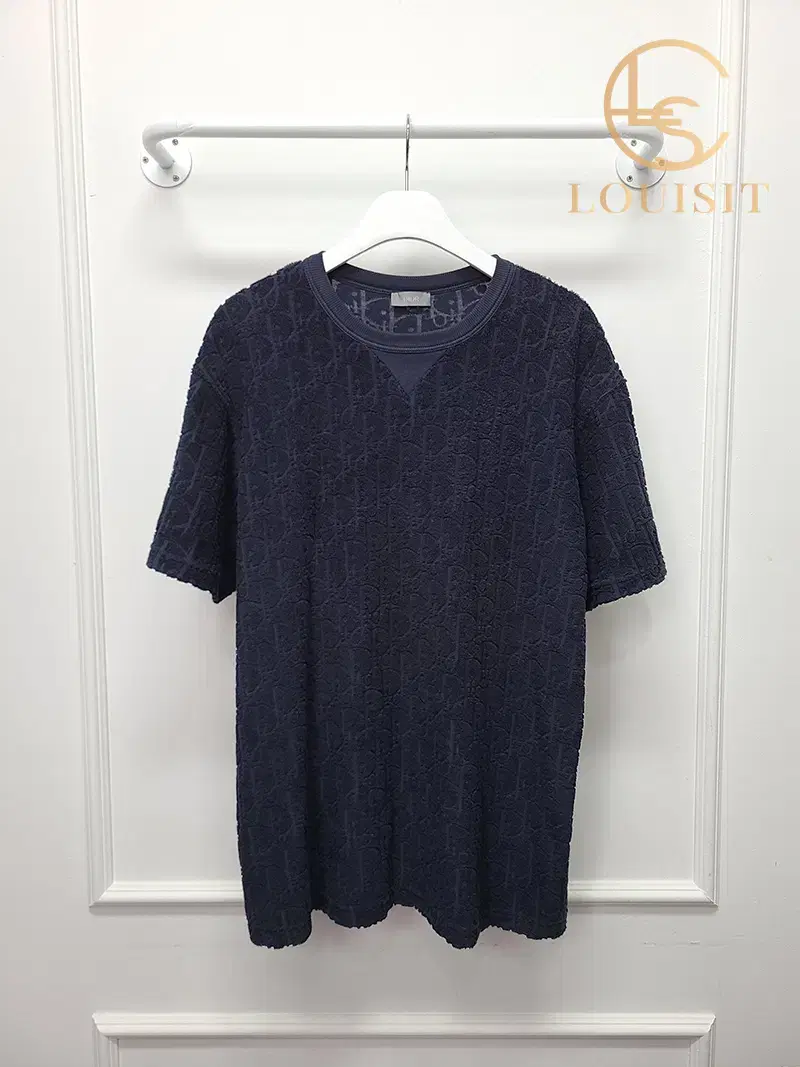 [L] Dior Navy Oblique Towel Patterned Vahn Tee