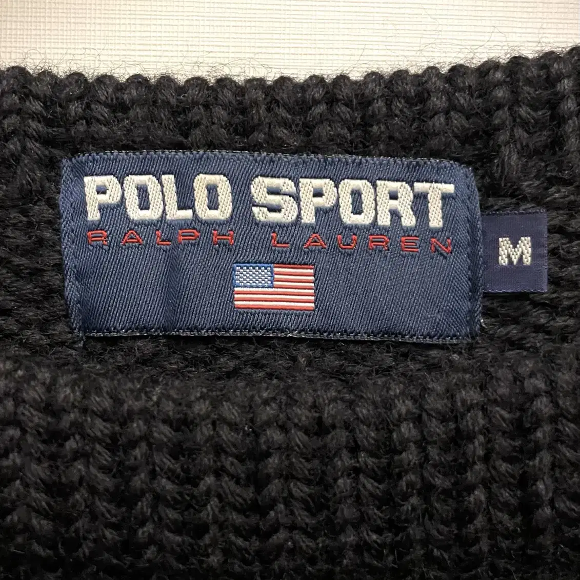 (100)90s POLO SPORT USA 폴로스포츠 헤비웨이 크루넥니트