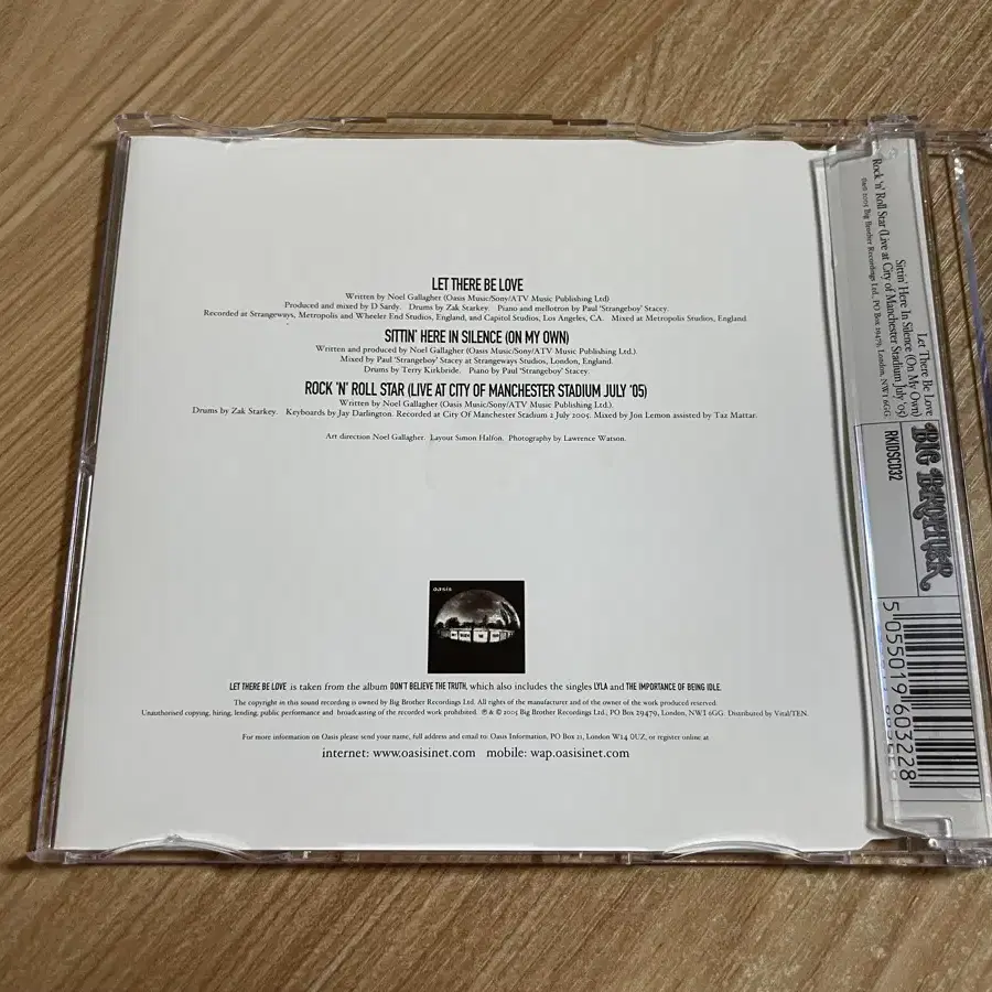 오아시스 Let There Be Love UK발매 싱글 CD