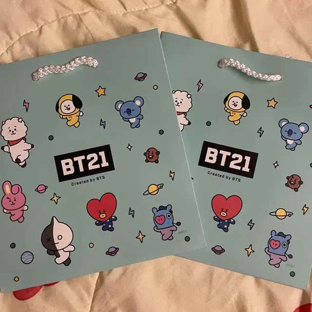 BTS BT21 쇼핑백 2개 일괄