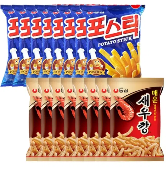 매운새우깡 8개+포스틱 8개 총16개 15900원