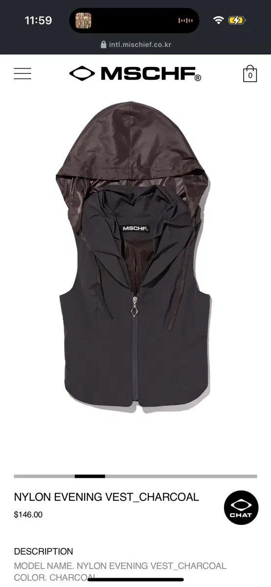 MSCHF nylon evening vest charcoal