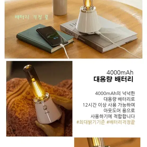 클래시 캔들리에 감성 캠핑 조명 랜턴 LED 무드등, 화이트, 1개