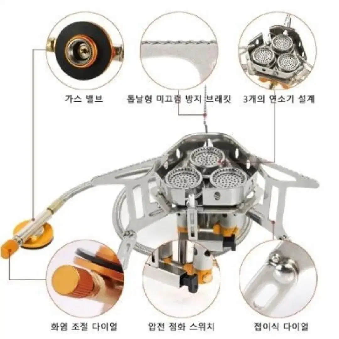 3200W 방풍 접이식 전기 점화 휴대용 가스 스토브 캠핑/하이킹/낚시