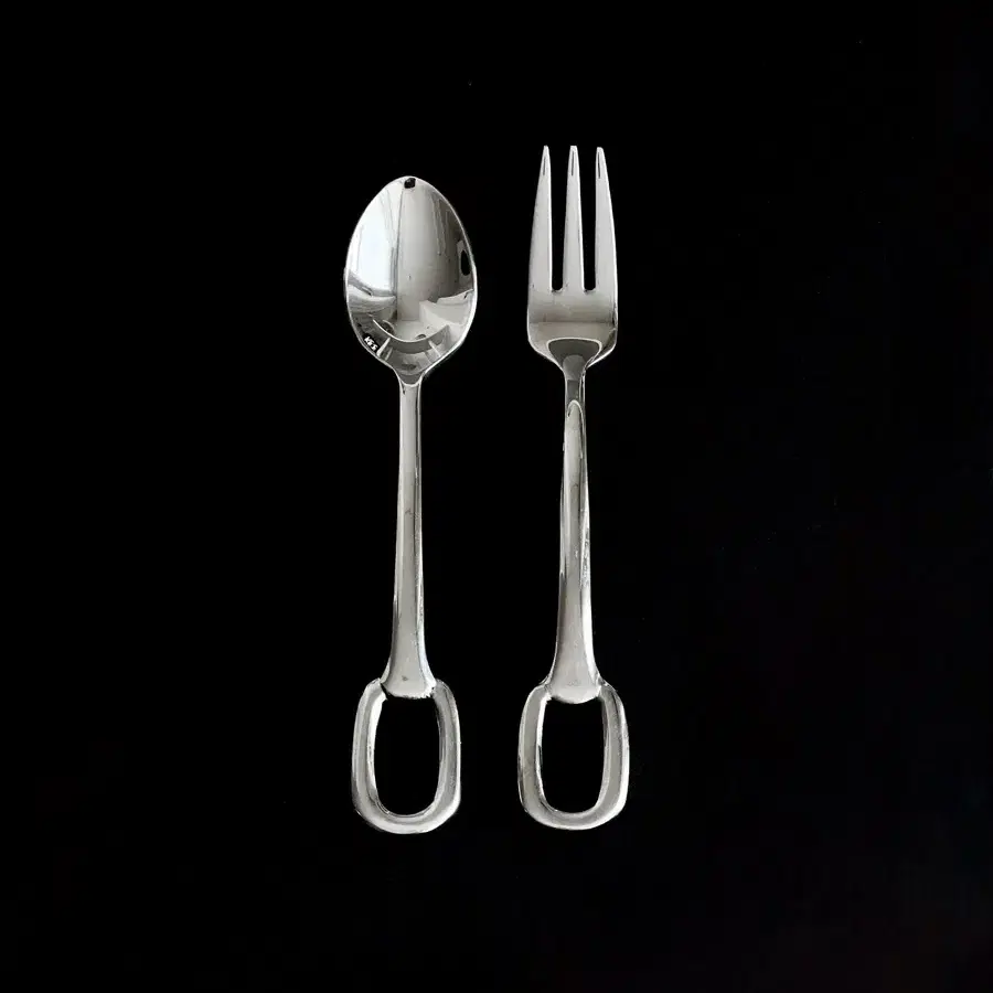 Silver Square tea spoon,fork/티스푼,포크 세트