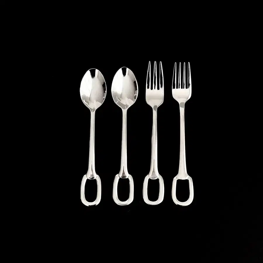 Silver Square tea spoon,fork/티스푼,포크 세트