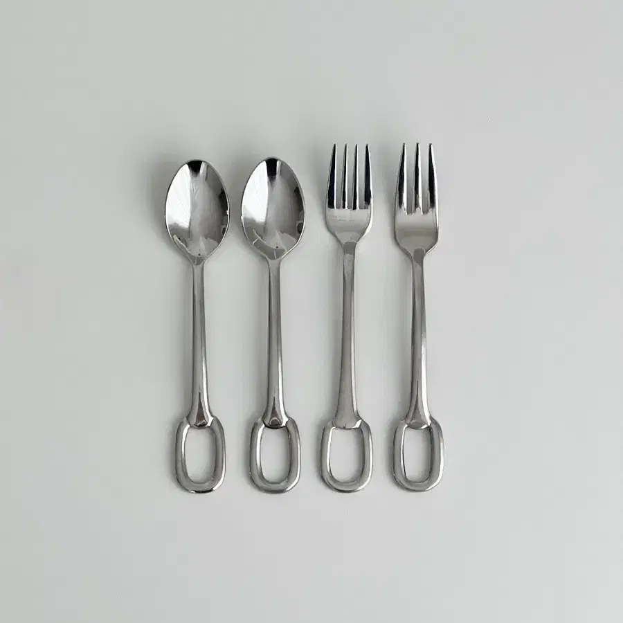 Silver Square tea spoon,fork/티스푼,포크 세트