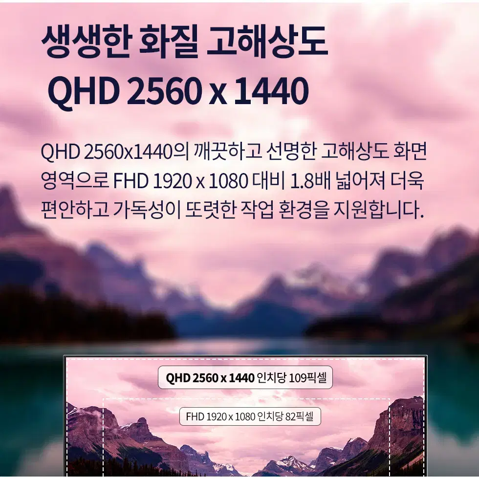 IPS패널 평면형 27인치 QHD 사무용 모니터