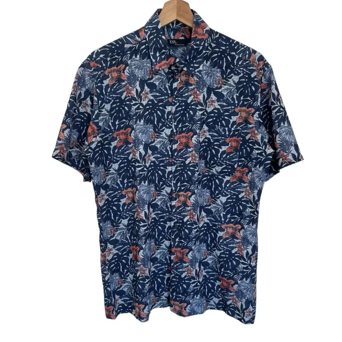 TSL Navy One-Point Hawaiian Shirt