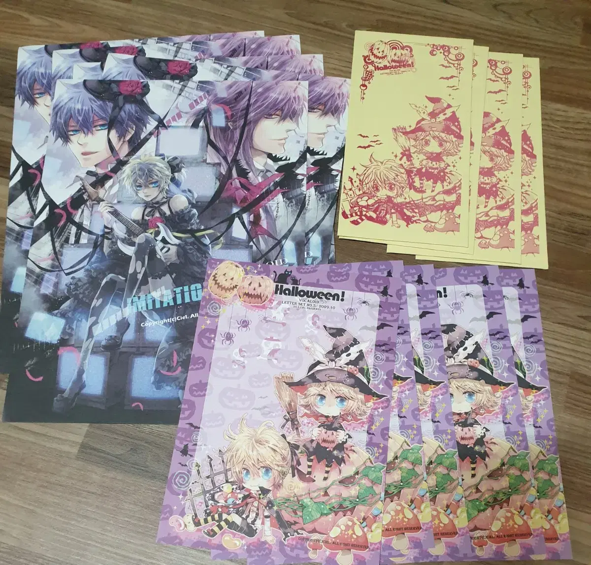 7 pieces of Pseudo Vocaloid kartec + 10 pieces of 2 stationery + envelope