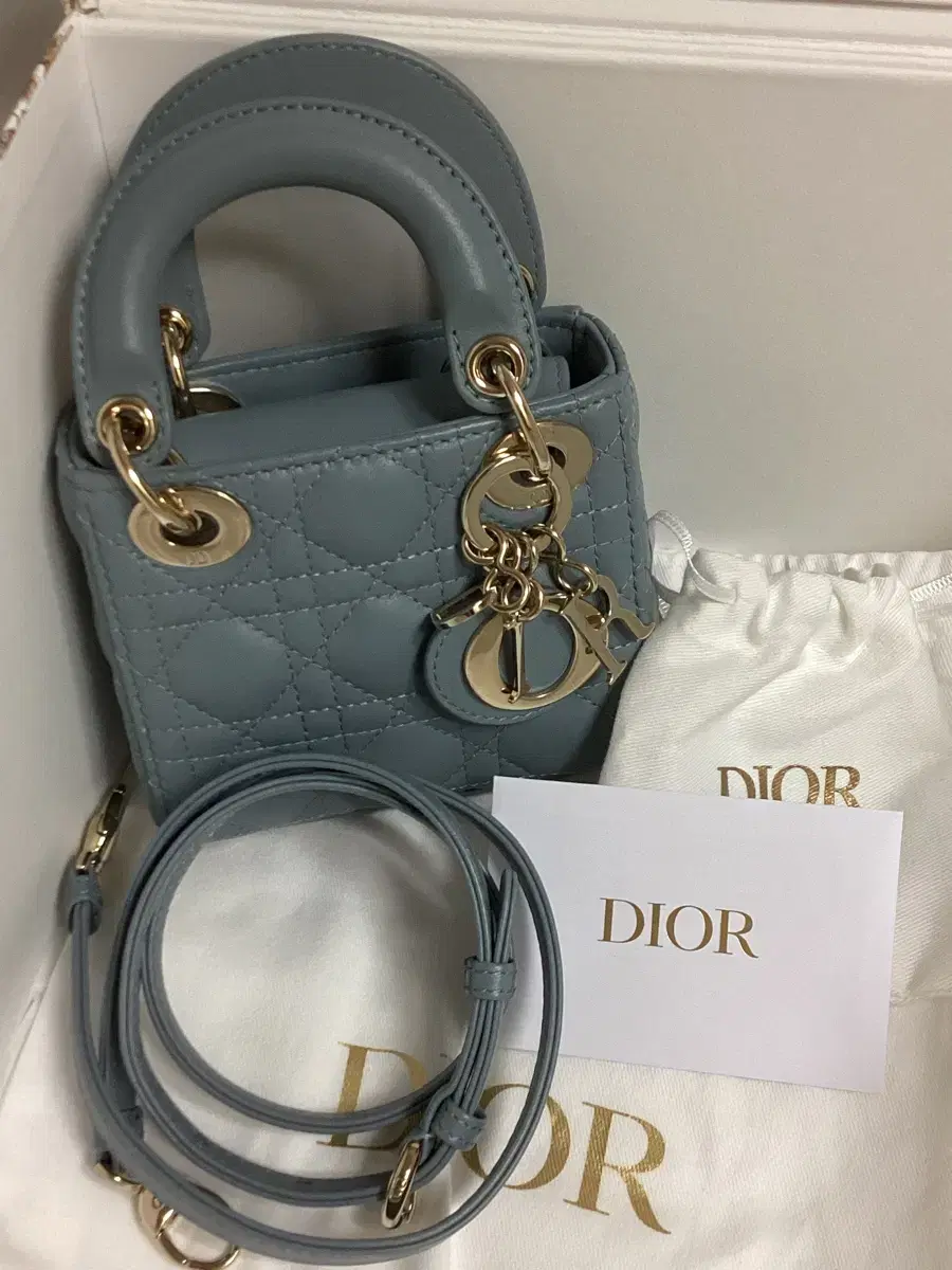 DIOR 디올 레이디디올 마이크로백 소라색