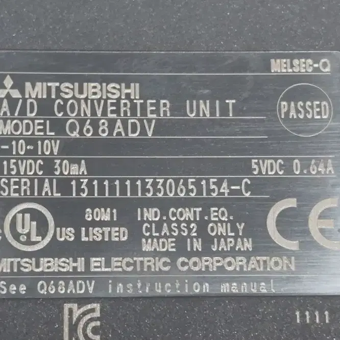 미쓰비시 Q68ADV A/D Converter PLC (재고3대) 대당가