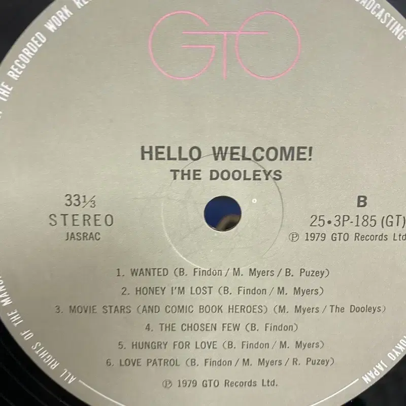 THE DOOLEYS HELLO WELCOME LP / C723