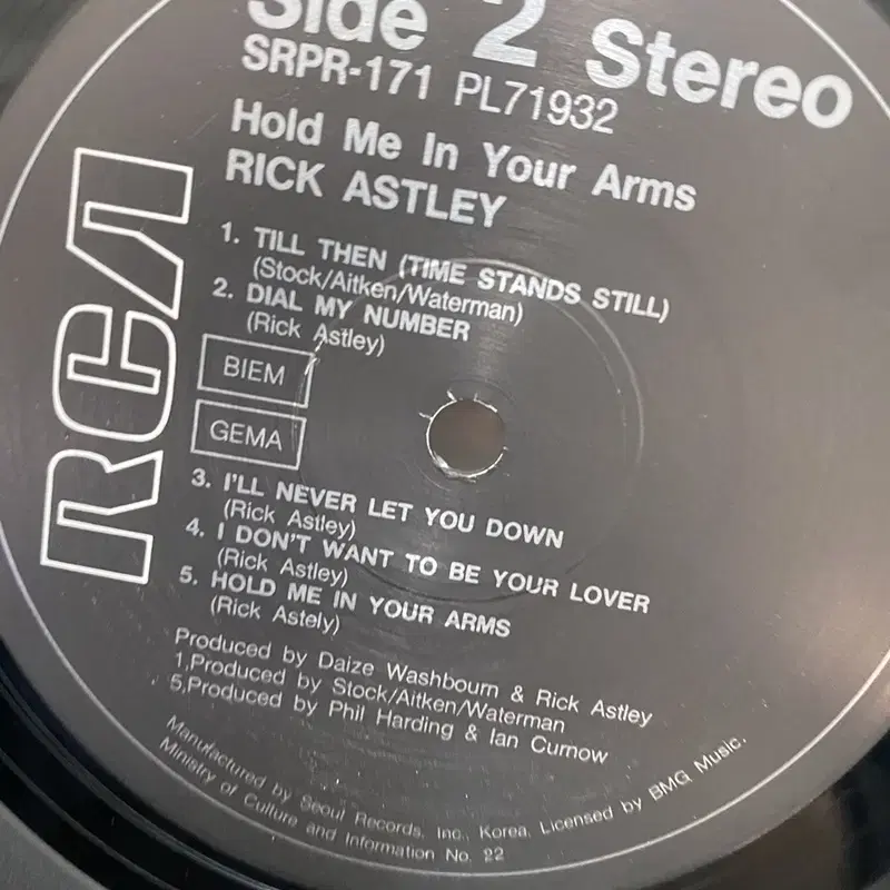 RICK ASTLEY LP / AA2282