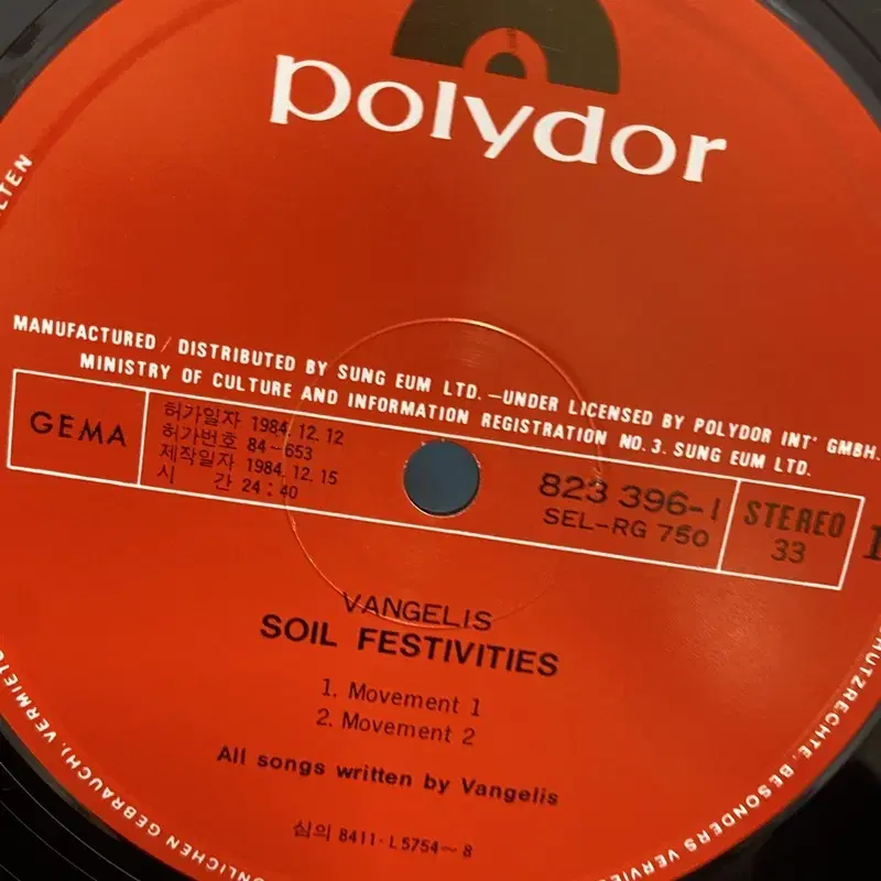 VANGELIS SOIL FESTIVITIES LP / AA2311