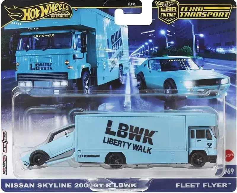 1:64 Hot Wheels Premium Nissan Skyline GT-R LB + Fleet Flyer