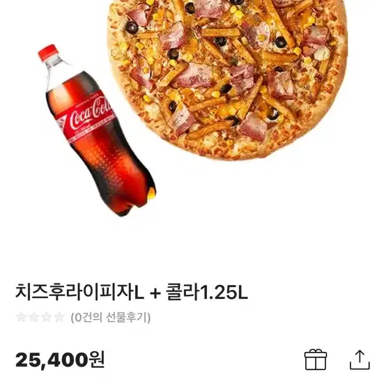 반올림 피자 치즈 후라이 피자L+콜라 1.25L 기프티콘