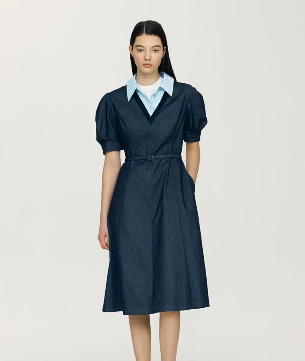 앤유 원피스 HALEIWA Shirt layered dress