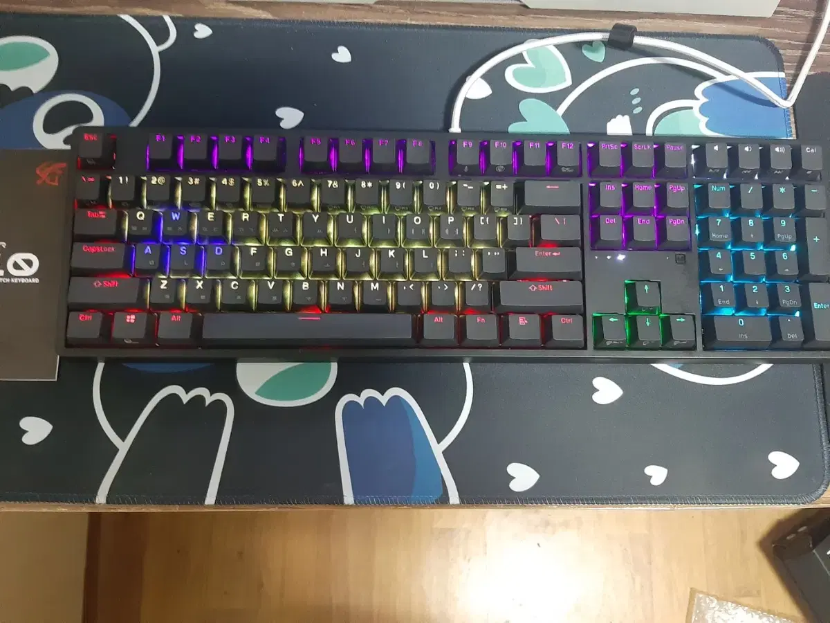 직거래만)앱코 KN10 PBT RGB 무접점 키보드 55g 판매합니다