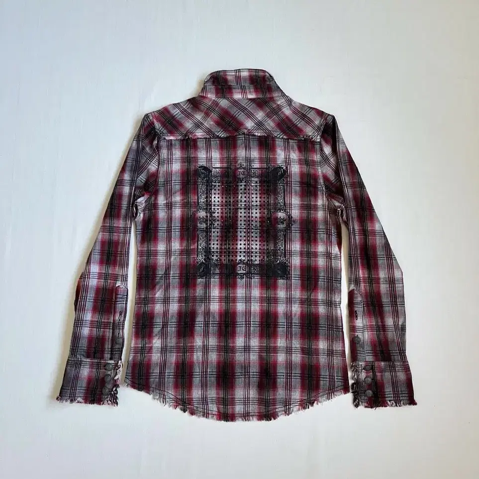 Jackrose Rhinestone Cut Off Check Shirt