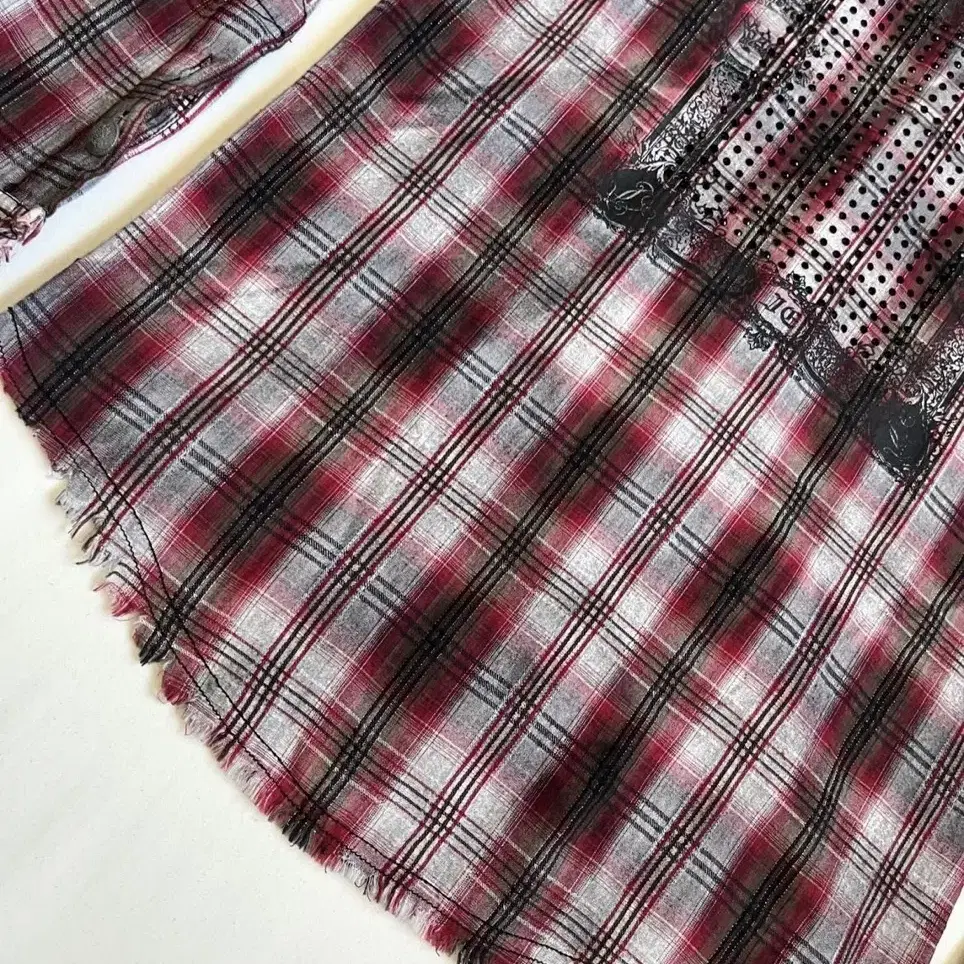 Jackrose Rhinestone Cut Off Check Shirt