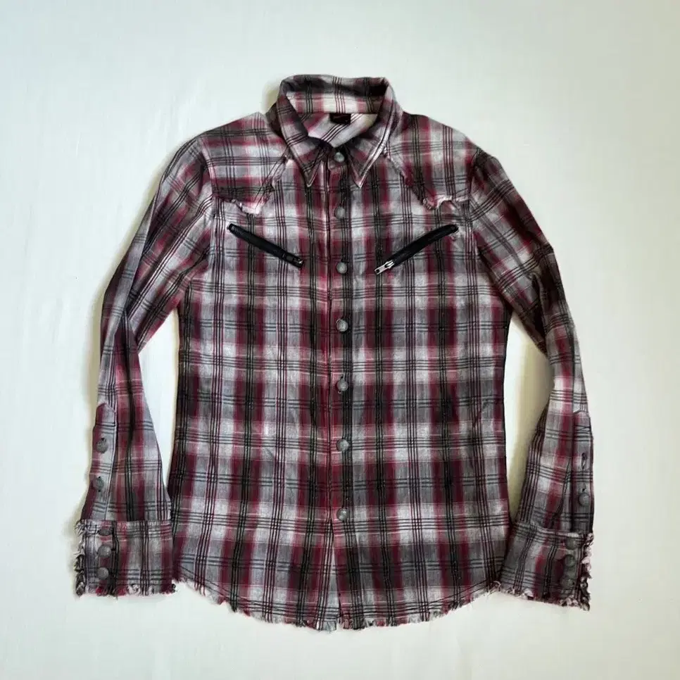 Jackrose Rhinestone Cut Off Check Shirt